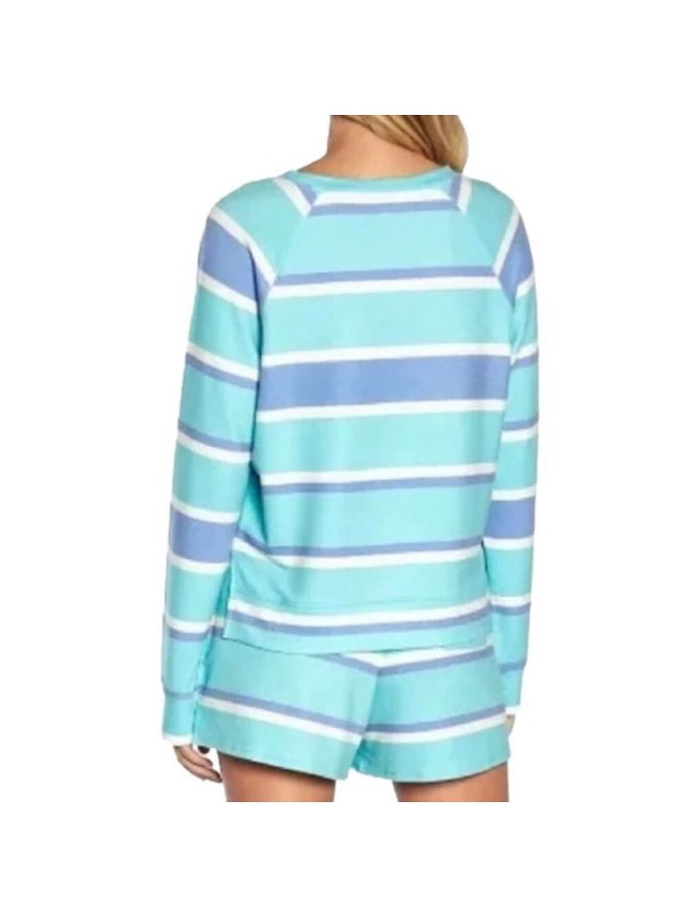 WILDFOX Sweatshirt & Short Lounge Set Stripes - Picture 2 of 5